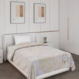 Monte Carlo Green & Beige Mild Winter 600 GSM Single Bed Blanket-picture-10