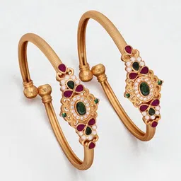 Anouk Set Of 2 Gold-Plated Adjustable Bangles-image-80