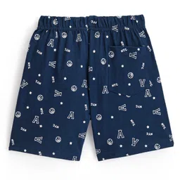 Honeyhap Premium  100% Cotton Knit Boxers with Football & Alphabet Print Pack  of 2 - Navy Peony & Salsa Red image 5