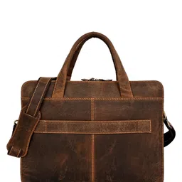 HOUSE OF OLIVEGREEN Unisex Leather Laptop Bag image 2