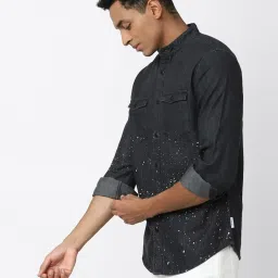 Forever 21 Grey Cotton Regular Fit Printed Shirt image 3