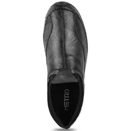 Metro Men's Black Casual Loafers image 3