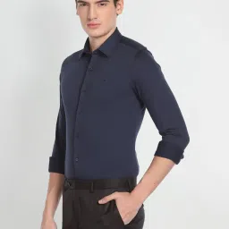 Arrow Navy Slim Fit Shirt image 3