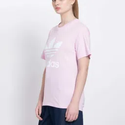 Adidas Originals Pink Cotton Printed T-Shirt image 3