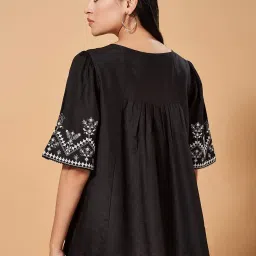 Marigold Lane Black Embroidered Top image 2