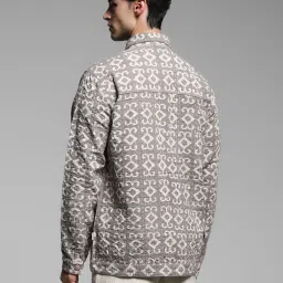 Jack & Jones Grey Cotton Regular Fit Embroidered Jacket image 2