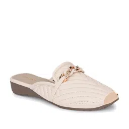 Clog London Women's Off White Mule Shoes image 3