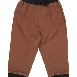 Gini & Jony Kids Brown Cotton Trousers image 1