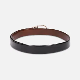Louis Philippe Black Leather Solid Reversible Belt image 2