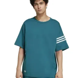 Adidas Originals Turquoise Blue Loose Fit Sports T-Shirt-image-2