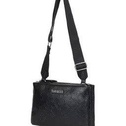 Guess Black Reece Logo Cross Body Bag image 2