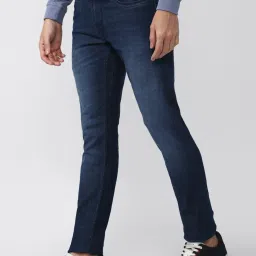 peter england Men Navy Dark Wash Low Skinny Fit Jeans image 3