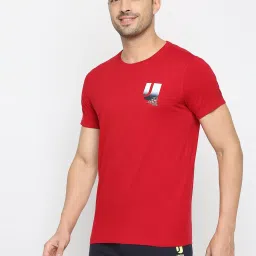 UnderJeans by Spykar Red Regular Fit T-Shirt image 3
