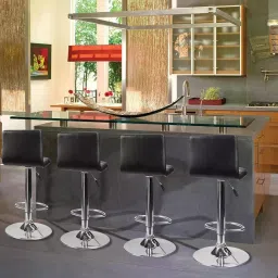 MBTC Cadbury Black Leatherette Bar Stool image 4