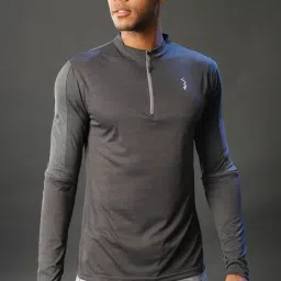 Campus Sutra Grey Full Sleeves T-Shirt-image-0