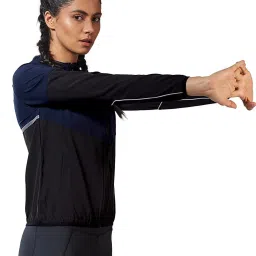 The Souled Store Navy & Black Color-Block Jacket image 3