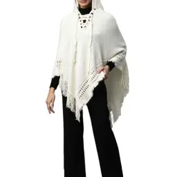 Global Republic Off-White Plain Poncho-image-74