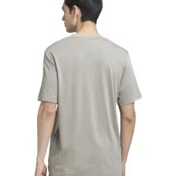 Adidas Grey Regular Fit Logo Printed Sports T-Shirt image 2