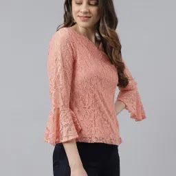 Latin Quarters Peach Lace Top image 3