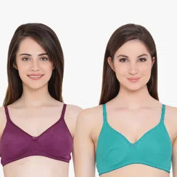 Clovia Multicolor Non Wired Padded T-Shirt Bra (Pack Of 2) image 1