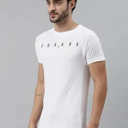 FUAARK White Slim Fit Printed Sports T-Shirt image 3