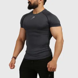 FUAARK Grey Skinny Fit Sports T-Shirt image 3