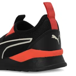 Puma Kids Hobbes PS Black & Fiery Coral Casual Slip-Ons image 3