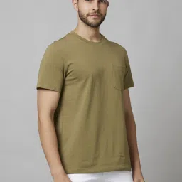 celio celio* Khaki Regular Fit Crew T-Shirt image 3