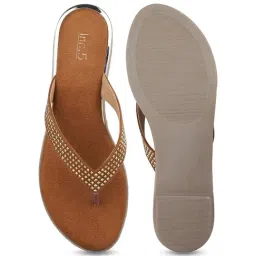 Inc.5 Women's Antique Gold Thong Sandals image 4