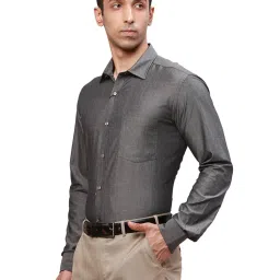 Park Avenue Grey Slim Fit Self Pattern Shirt image 3