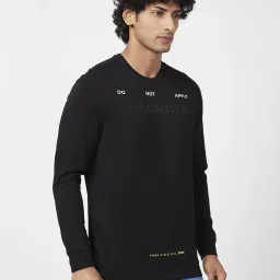 Spykar Black Slim Fit Printed Sweatshirt image 3