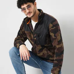 celio celio* Brown Regular Fit Camo Print Jacket image 3