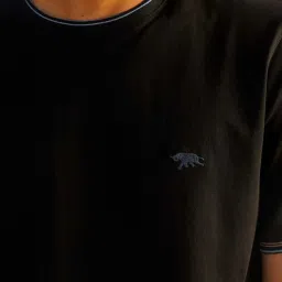 ANDAMEN Black Regular Fit Crew T-Shirt image 3