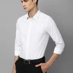louis philippe Men White Super Slim Fit Check Full Sleeves Formal Shirt image 3