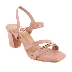 Scentra Women's SPAIN Peach Ankle Strap Sandals image 3