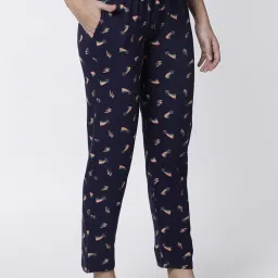 Kryptic Navy & Pink Printed Pure Cotton Elasticated Waist Band Regular Fit Pyjamas - Pack of 2 image 3