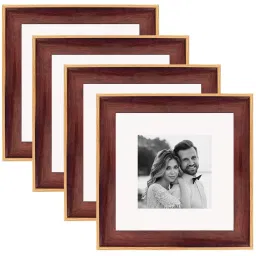 Art Street Synthetic Wood Brown Photo Frame (8 x 8 Inch) - Set of 4 image 2