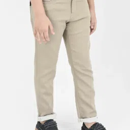 Crimsoune Club Kids Khaki Solid Trousers image 3