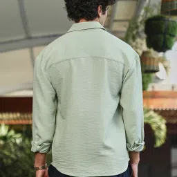 Campus Sutra Green Loose Fit Texture Shirt image 2