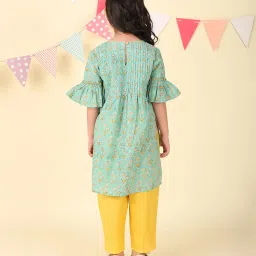 Fabindia Green Cotton Hand Block Printed 3Pc Salwar Set image 2
