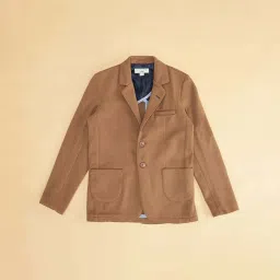 Pantaloons Junior Khaki Cotton Regular Fit Full Sleeves Blazer image 3