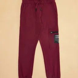 Pantaloons Junior Maroon Cotton Printed Trackpants image 3