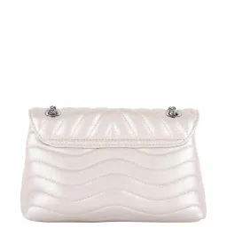 Lino Perros White Quilted Medium Sling Handbag image 3