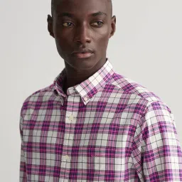 GANT Pink Cotton Regular Fit Checks Shirt image 3