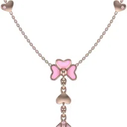 Praavy 92.5 Sterling Silver The Pink Flower Necklace for Kids image 2