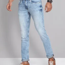 AD by Arvind Light Blue Skinny Fit Heavily Washed Jeans image 3