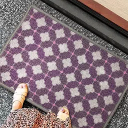 Bianca Purple & Grey Nylon Abstract Door Mat (Medium) image 2