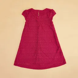 Pantaloons Junior Magenta Pink Cotton Regular Fit Dress image 3