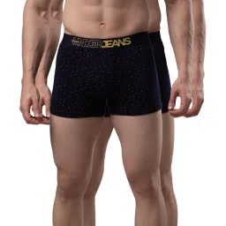UnderJeans by Spykar Navy Printed Trunks - Pack of 2 image 1