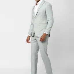 Peter England Elite Light Grey Slim Fit Two Piece Suit image 3